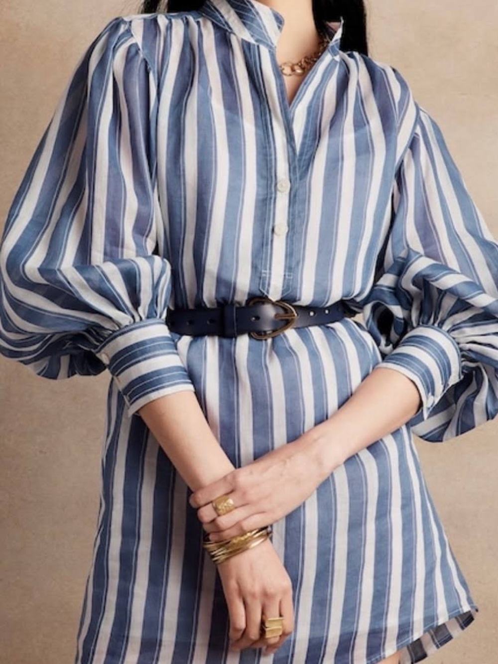 Banana Republic Blue and White Striped Mini Dress